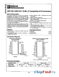 Datasheet ADC1001CCJ-1 manufacturer National Semiconductor